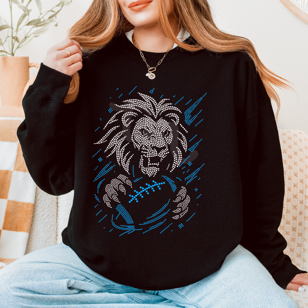 Lions Football Mascot SPANGLE TRANSFER