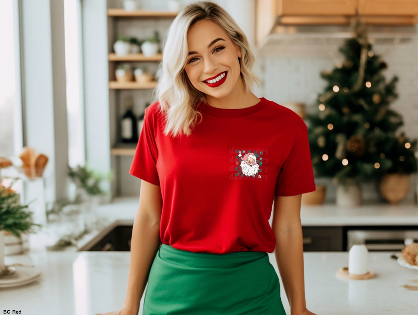 Checkered Santa With Optional Pocket MATTE CLEAR FILM