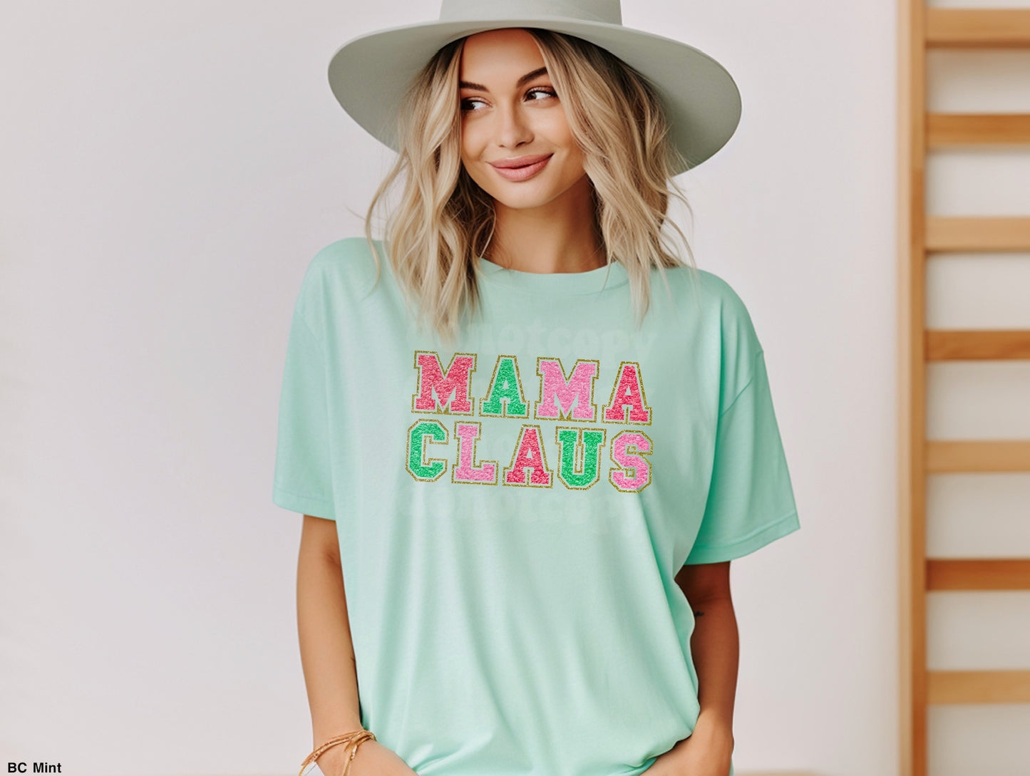 Faux Chenille Mama Claus MATTE CLEAR FILM