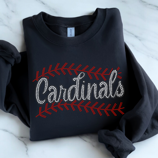 Cardinals Baseball Stitching RHINESTONE TRANSFER