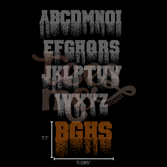 Semi Custom Spangle Transfer - Drip Font