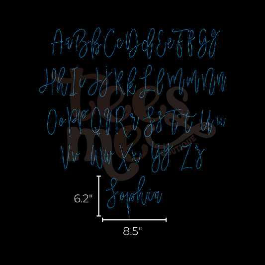 Semi Custom Spangle Transfer - Handwritten Wedding Font