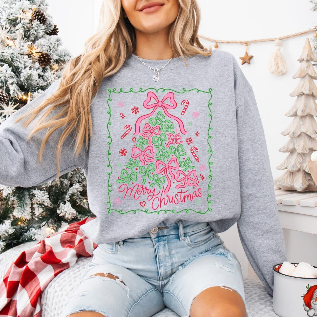 GLITTER Bow Christmas Tree MATTE CLEAR FILM