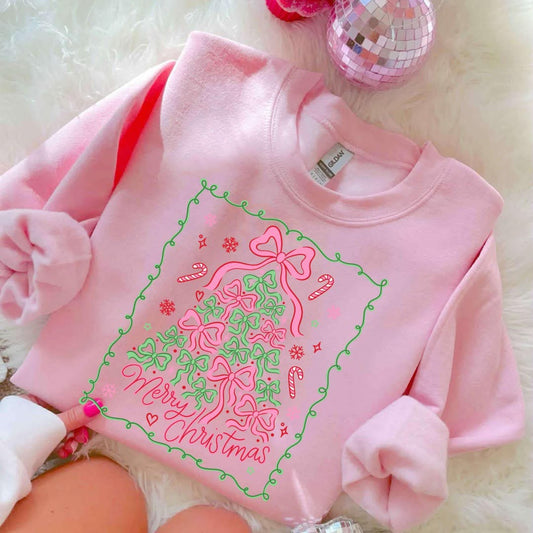 GLITTER Bow Christmas Tree MATTE CLEAR FILM