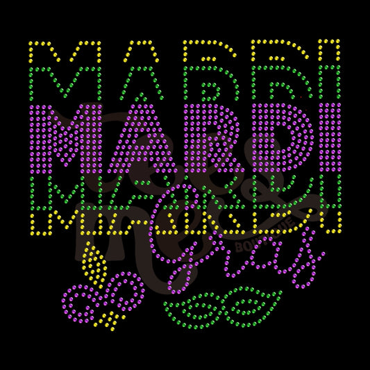 Mardi Gras Tilled ss16 RHINESTONE TRANSFER