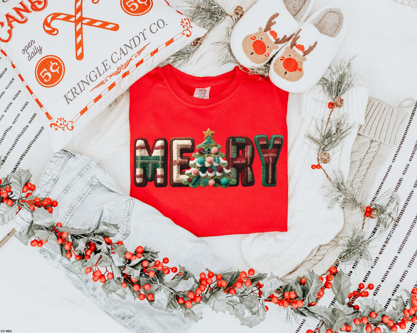 Faux Embroidery Plaid Merry MATTE CLEAR FILM