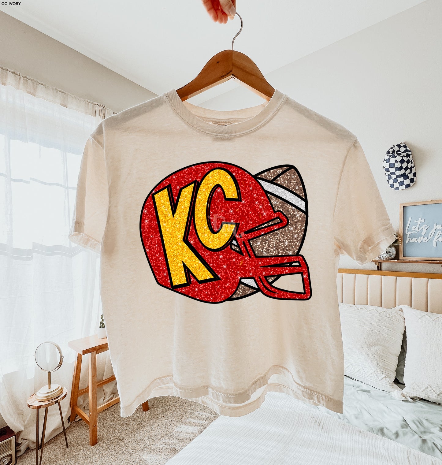Sequin Glitter KC HELMET FULL SIZE + POCKET