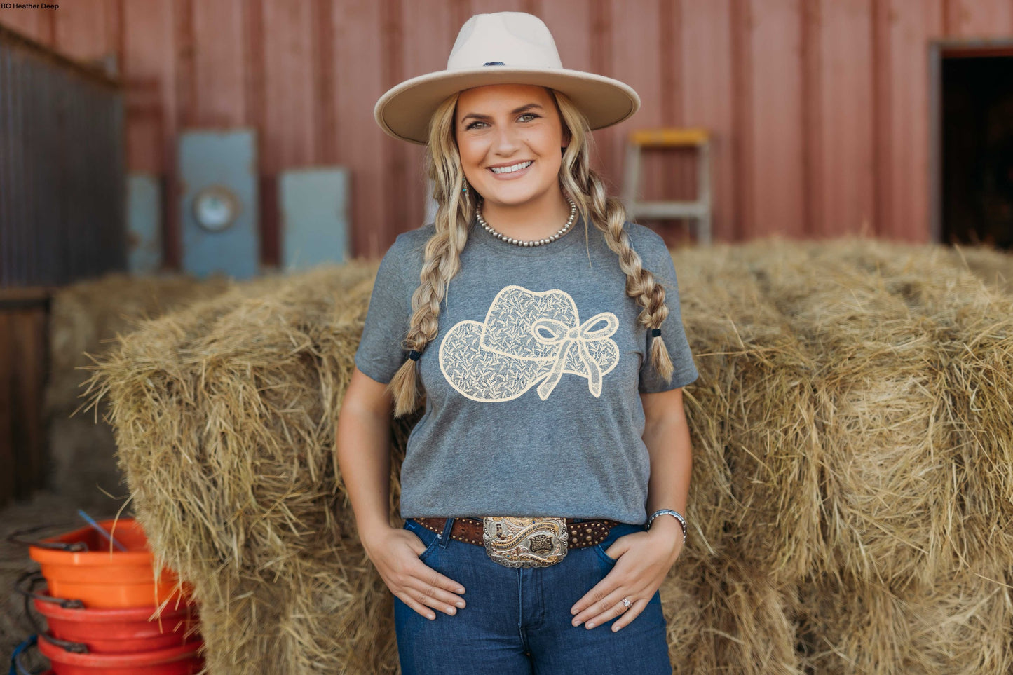 Lace Cowgirl Hat BEIGE INK