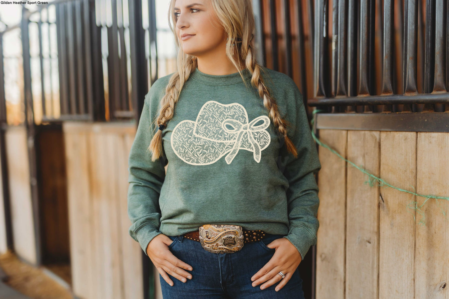 Lace Cowgirl Hat BEIGE INK