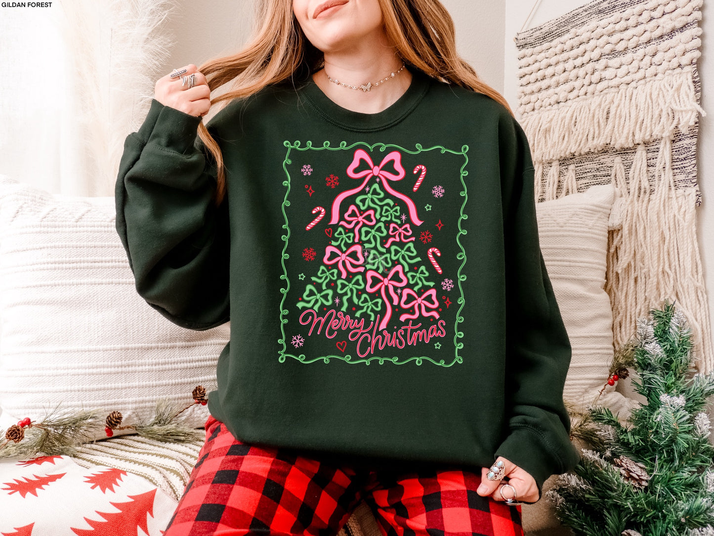 GLITTER Bow Christmas Tree MATTE CLEAR FILM