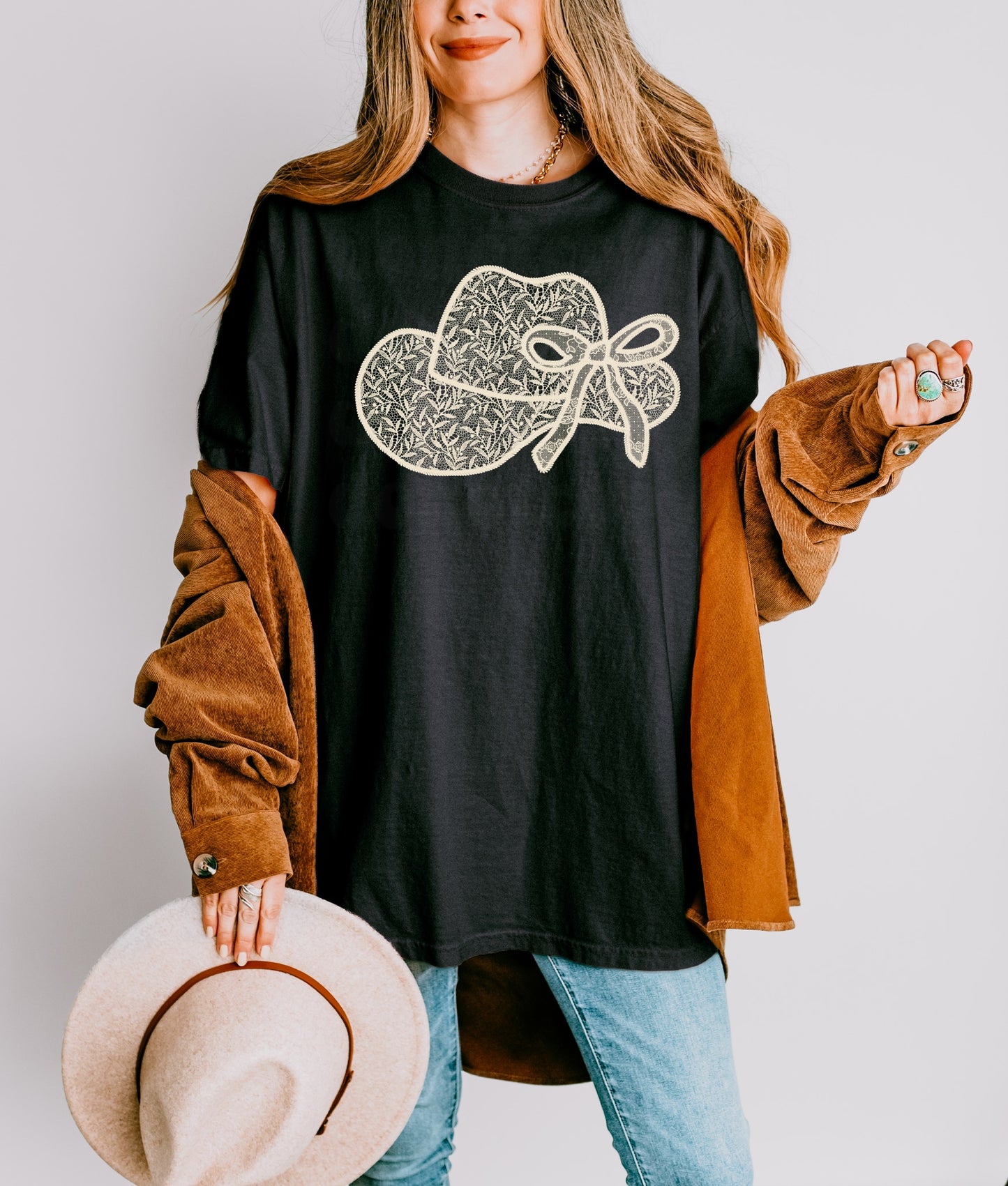 Lace Cowgirl Hat BEIGE INK