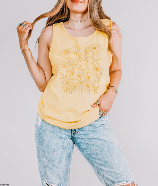 Wildflower Bouquet MUSTARD INK