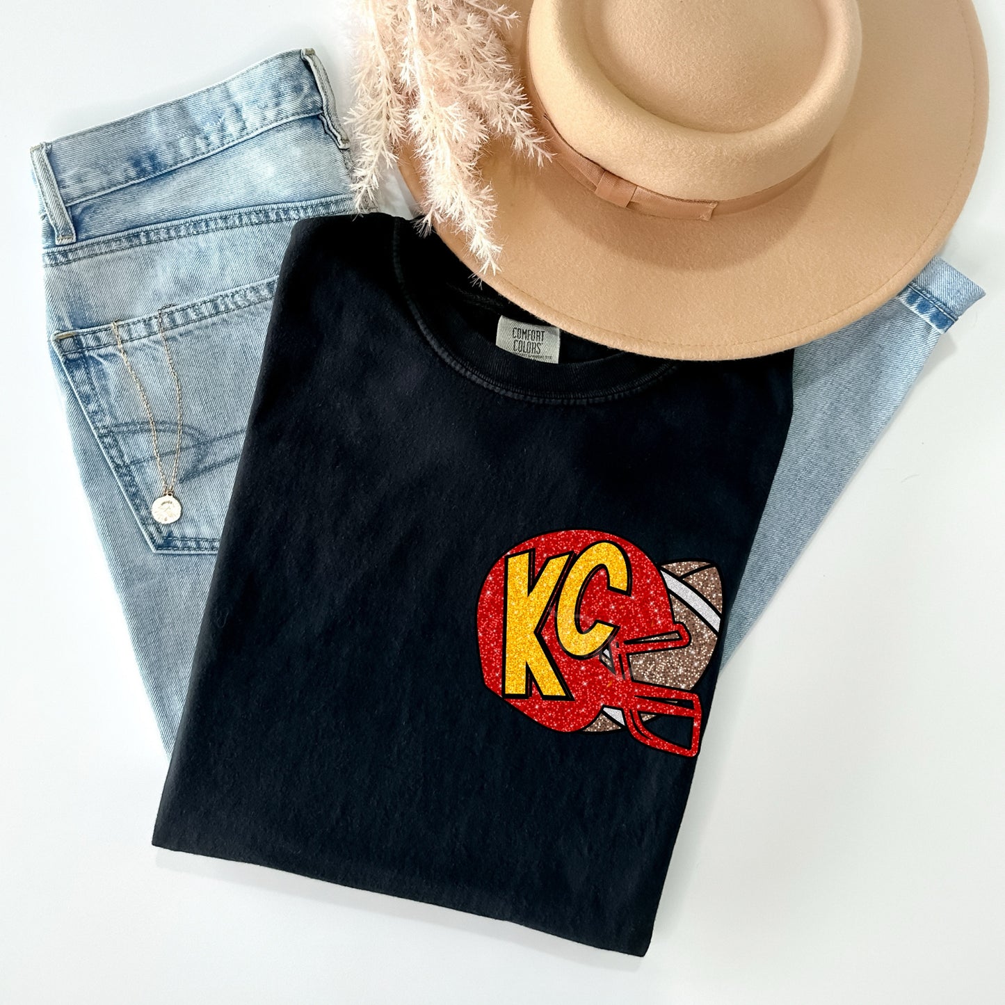 Sequin Glitter KC HELMET FULL SIZE + POCKET