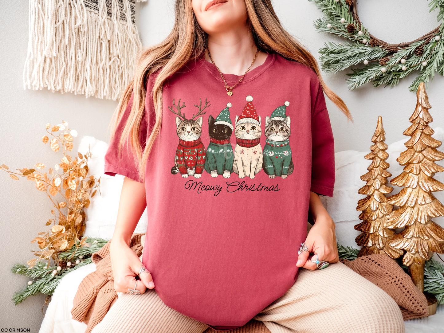 GLITTER Meowy Christmas MATTE CLEAR FILM