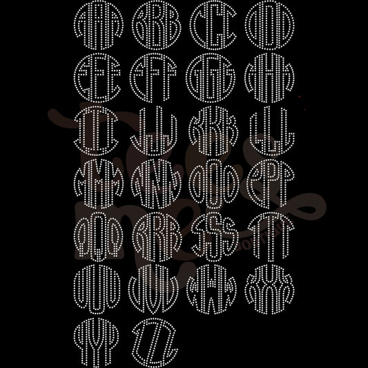 Custom Rhinestone Text Rhinestone Transfer - MONOGRAM