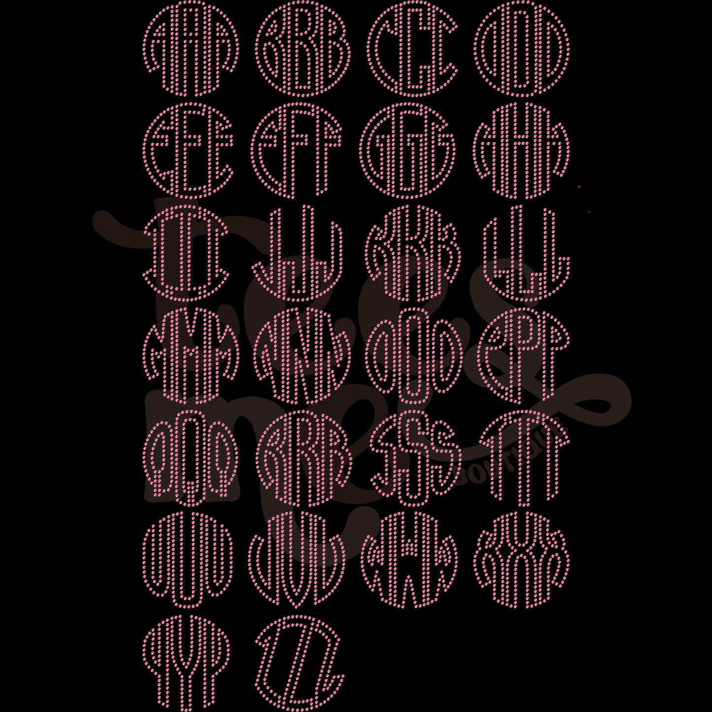 Custom Rhinestone Text Rhinestone Transfer - MONOGRAM