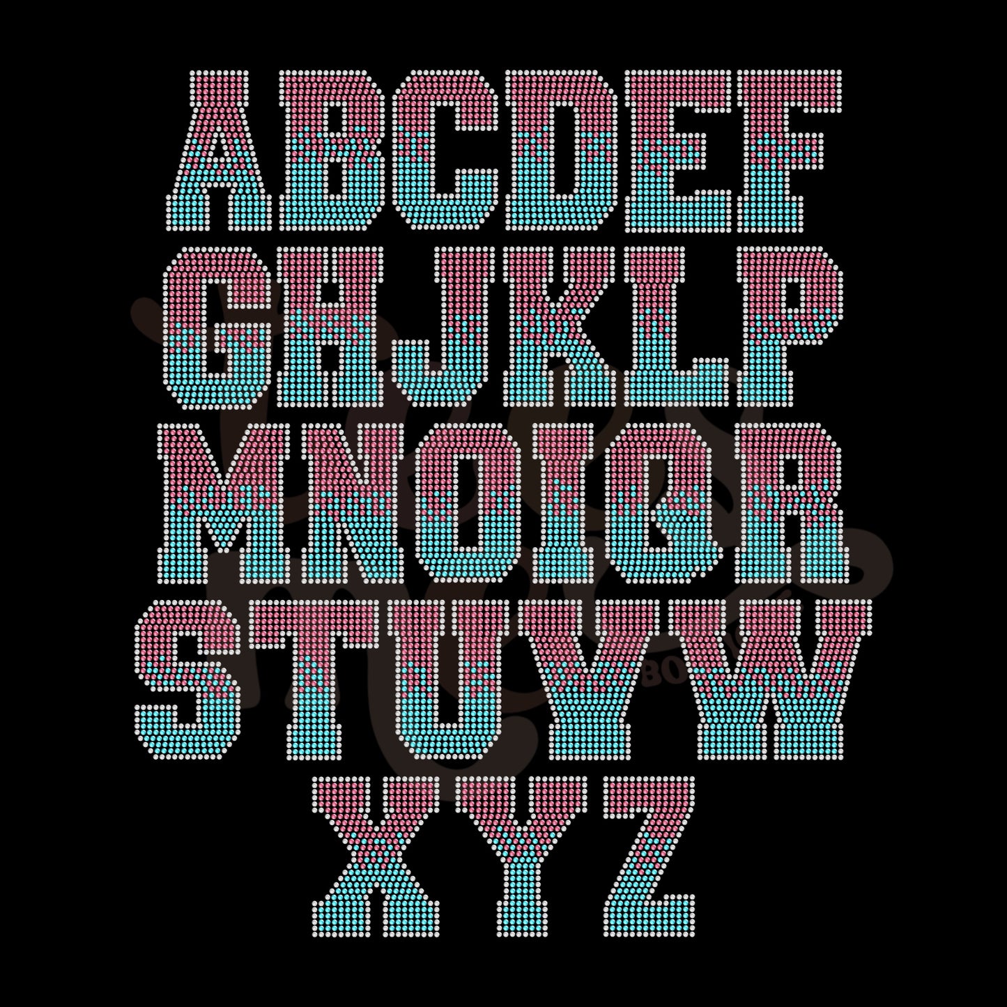 Semi Custom Rhinestone Transfer - Ombre - 2 Color Fill