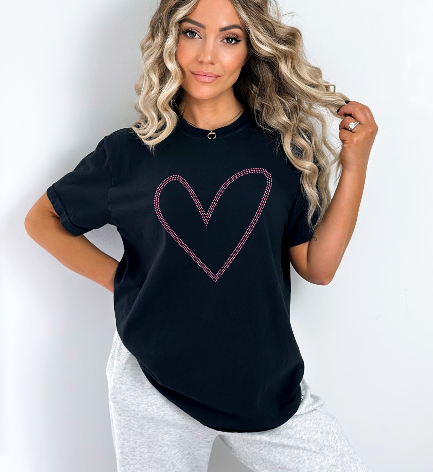 Trendy Heart RHINESTONE TRANSFER