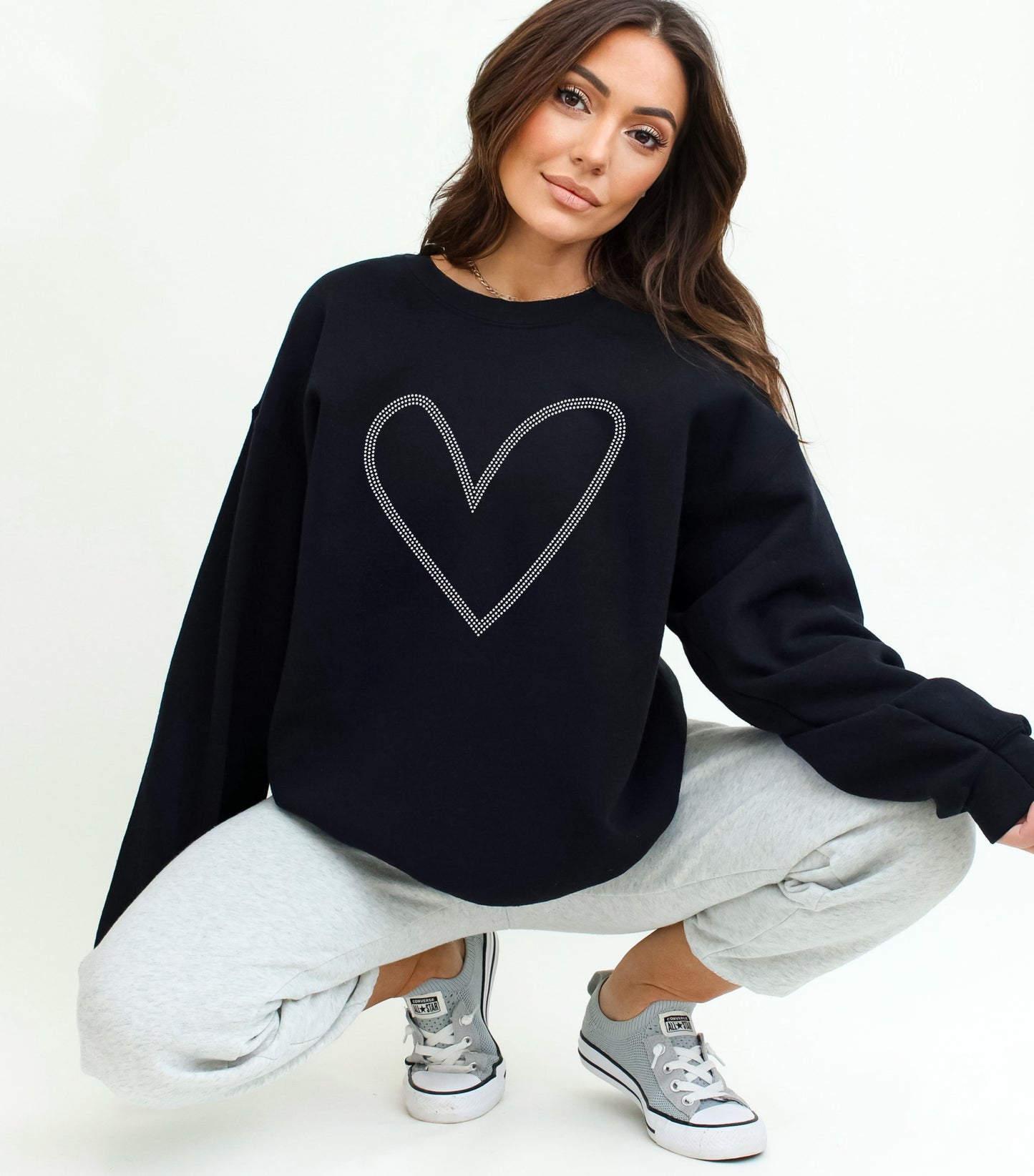Trendy Heart RHINESTONE TRANSFER