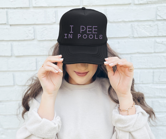 I Pee in Pools SHEET OF FOUR RHINESTONE TRANSFERS