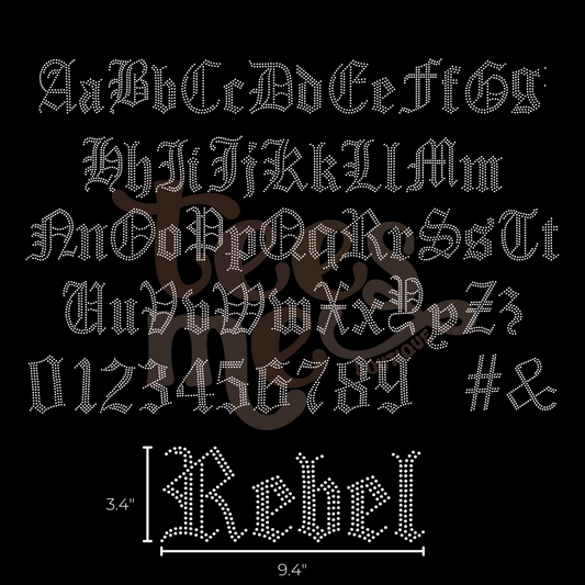Semi Custom Spangle Transfer - Old English Font
