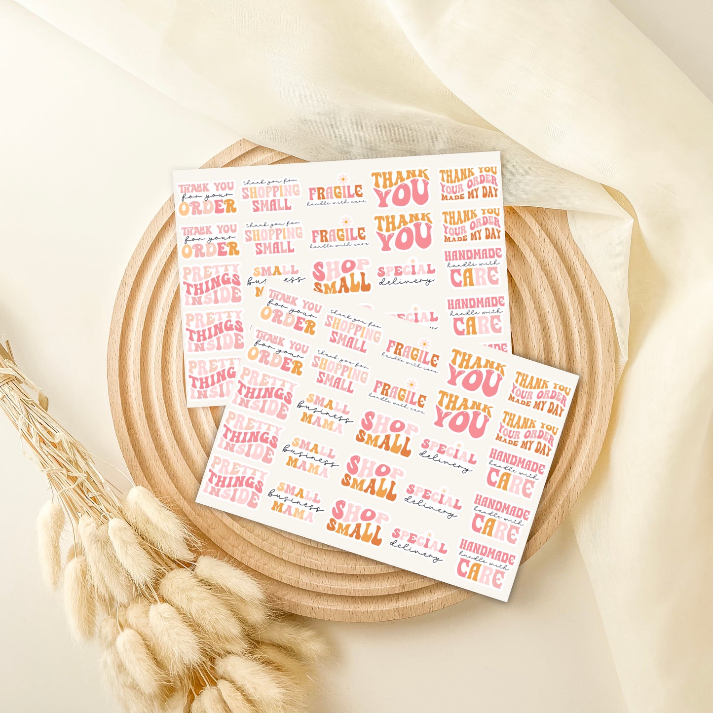 Pink Retro Packing Stickers