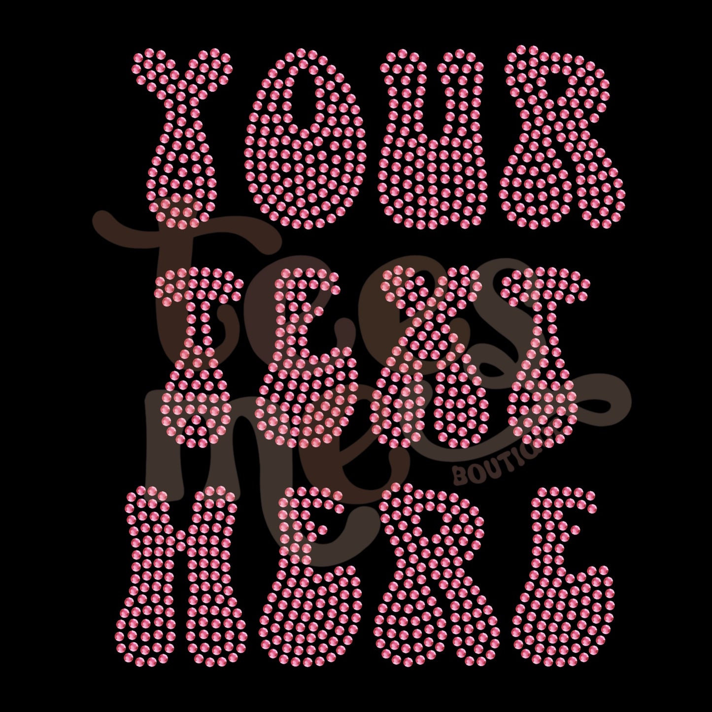Custom Rhinestone Text COLORED Rhinestone Transfer - Retro Font