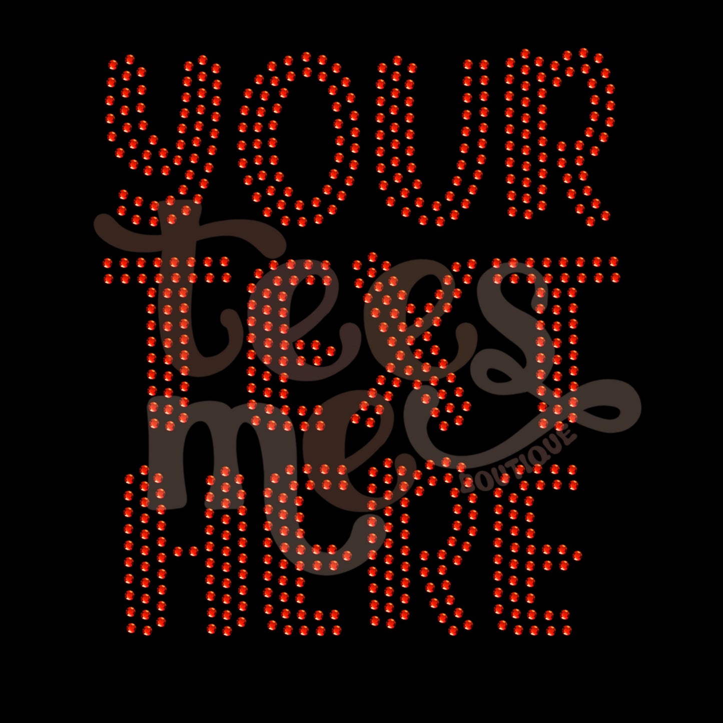 Custom Rhinestone Text COLORED Rhinestone Transfer - Smile Font