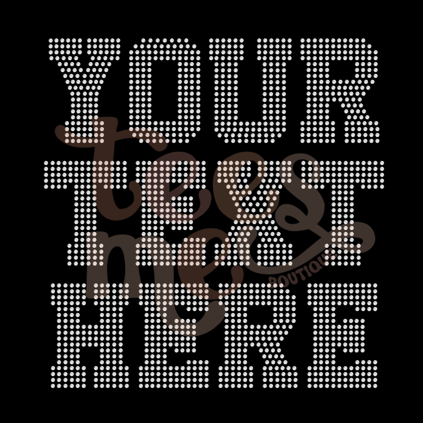 Semi Custom CRYSTAL Rhinestone Transfer - College Font - 1 Color Fill