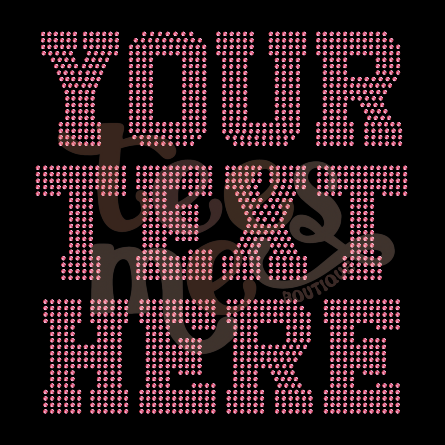 Custom Text COLORED Rhinestone Transfer - College Font - 1 Color Fill