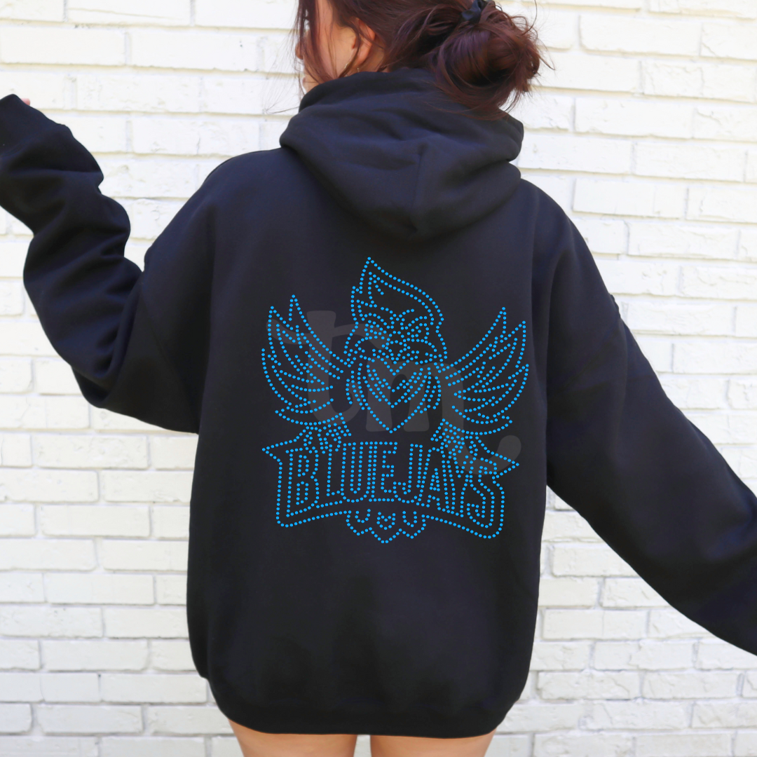 Bluejays w/ Mascot Name SPANGLE TRANSFER
