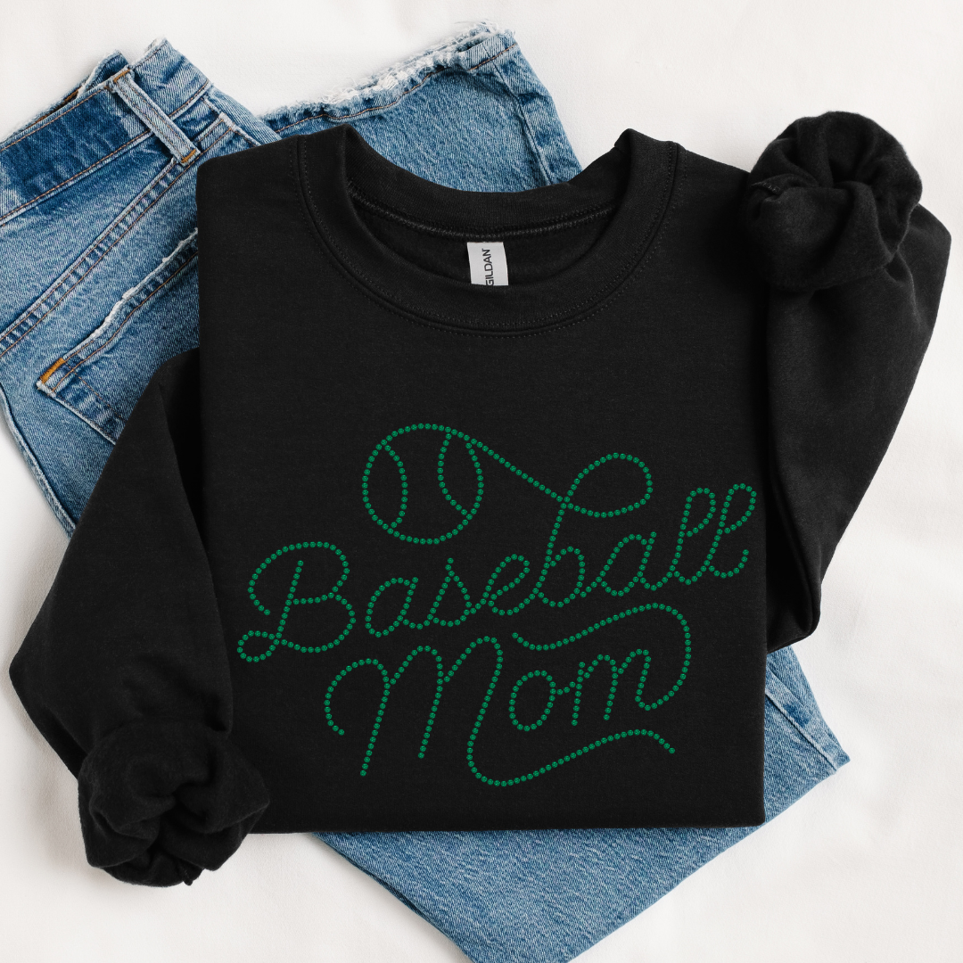 Baseball Script RHINESTONE TRANSFER