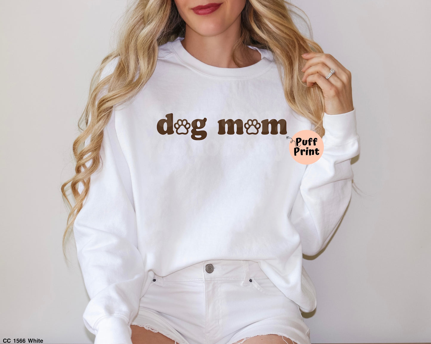 Dog Mom PUFF BROWN INK
