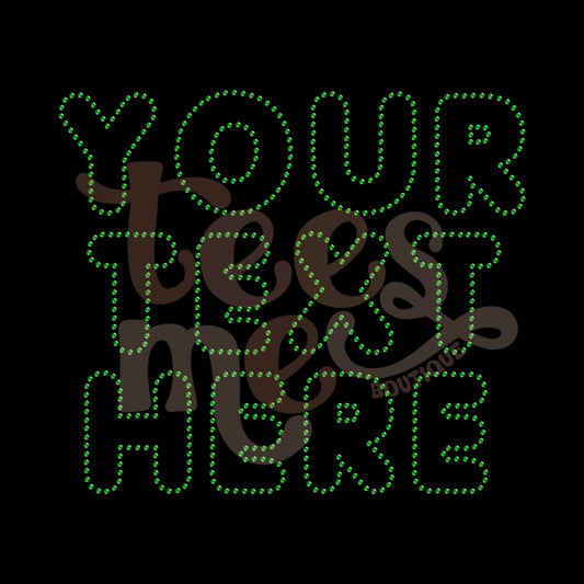 Semi Custom COLORED Rhinestone Transfer - Bubble Outline Font