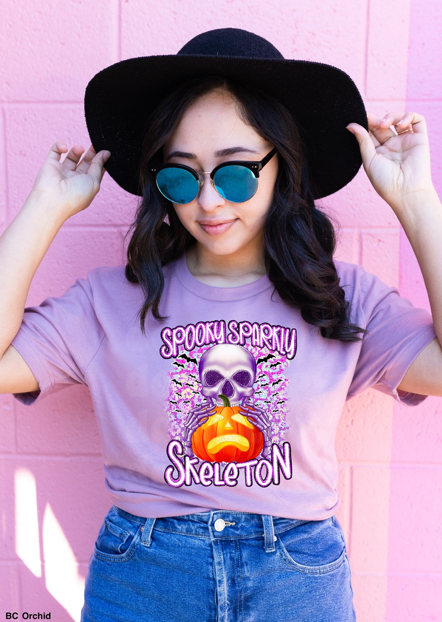 Spooky Sparkly Skeleton GLITTER MATTE CLEAR FILM