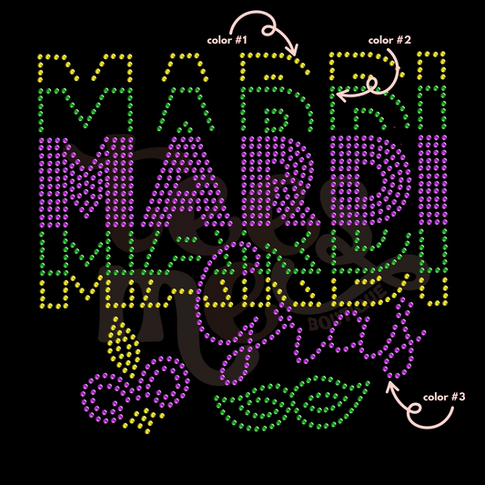 Mardi Gras Tilled SPANGLES TRANSFER