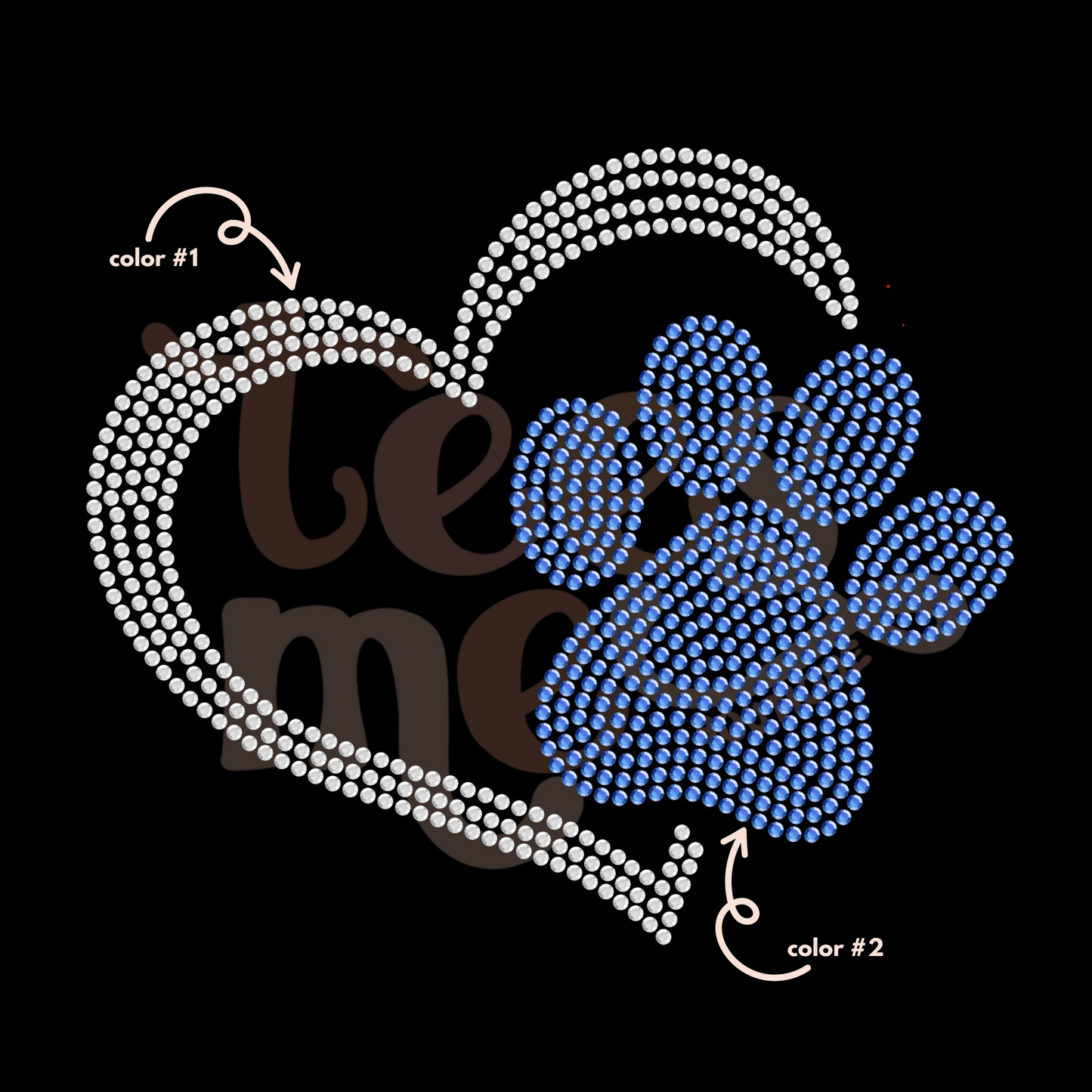 Paw Heart SPANGLE TRANSFER