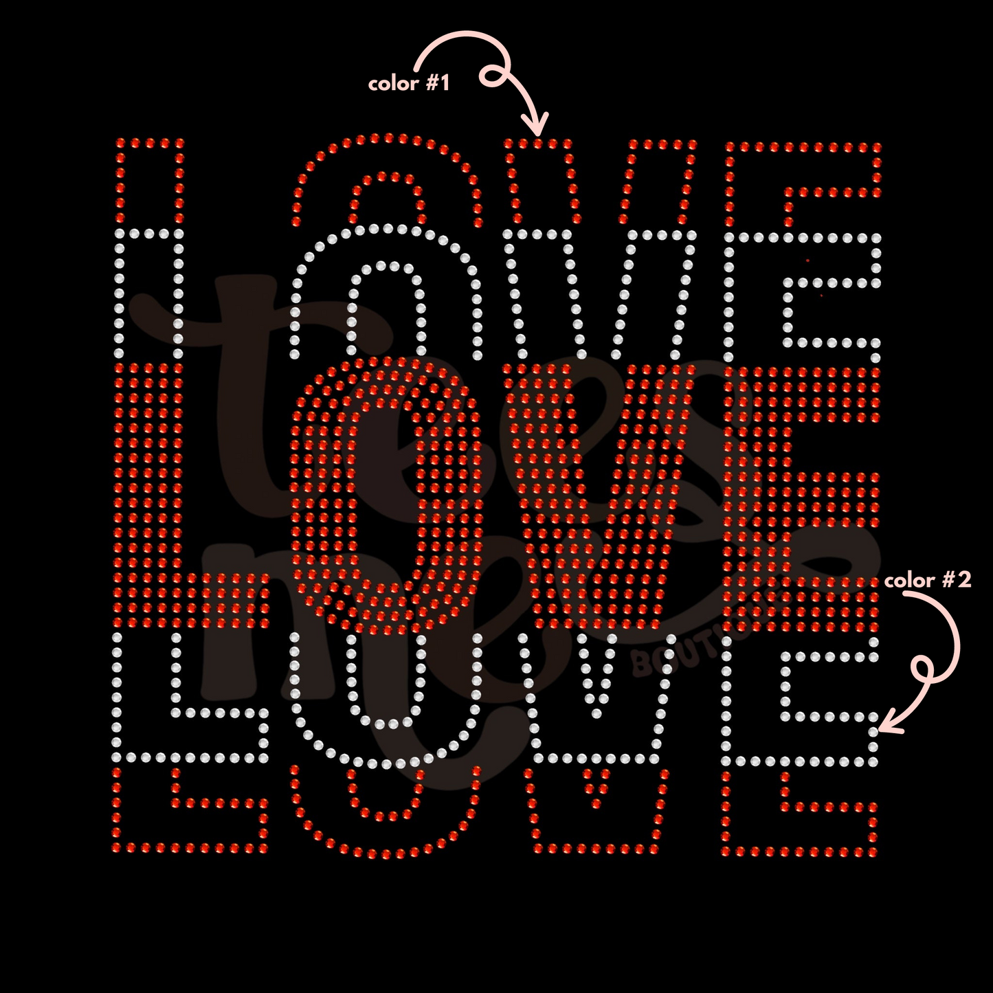 Love Fan Out Stacked SPANGLES TRANSFER