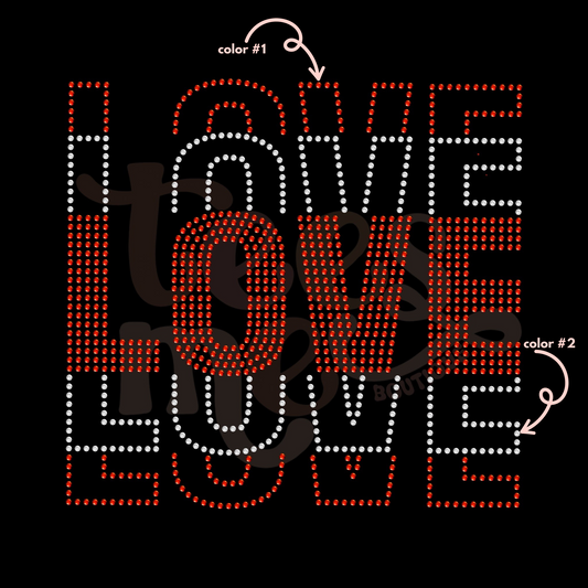Love Fan Out Stacked SPANGLES TRANSFER