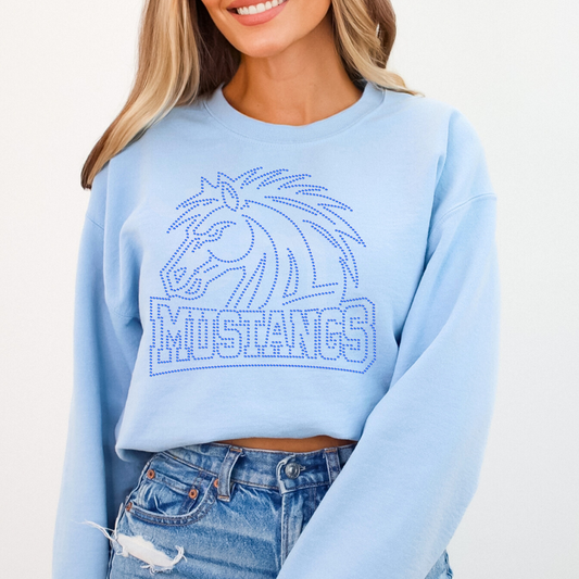 Mustangs w/ Mascot Name RHINESTONE TRANSFER
