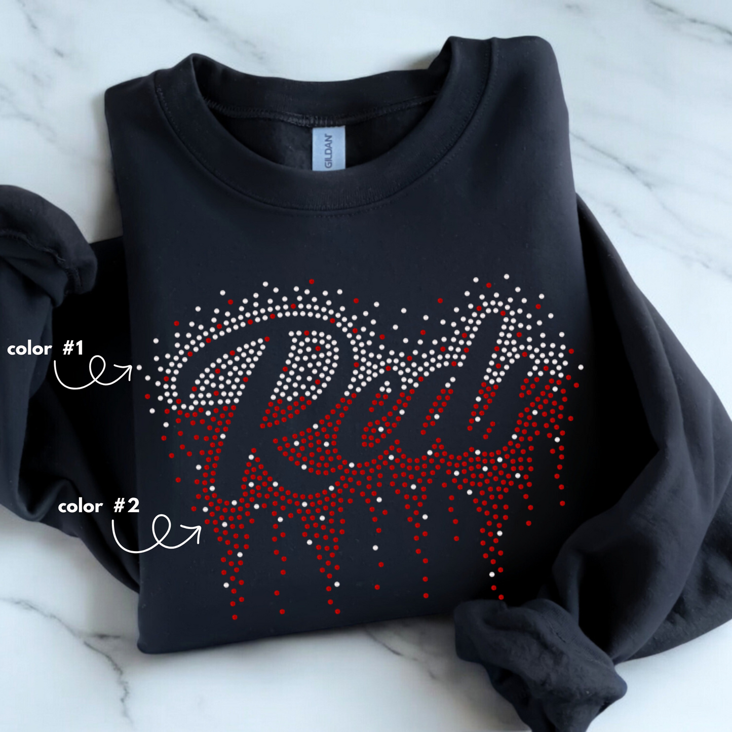 Reds Ombre Drip SPANGLE TRANSFER