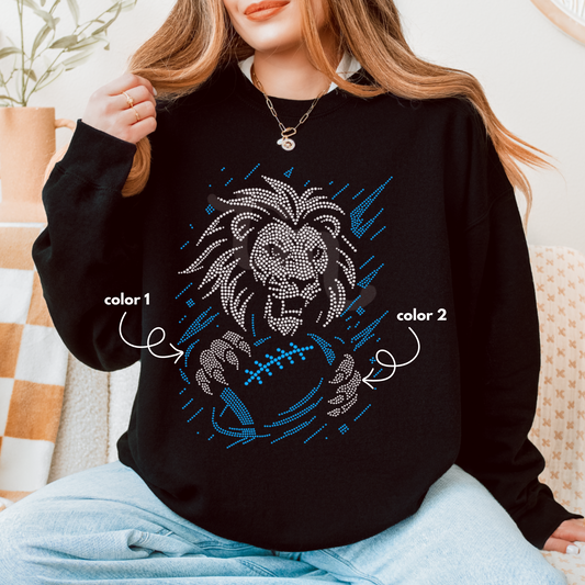 Lions Football Mascot SPANGLE TRANSFER