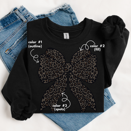 Leopard Print Bow SPANGLES TRANSFER