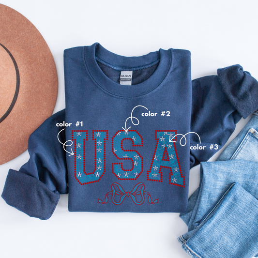 USA w/ Bow SPANGLE TRANSFER