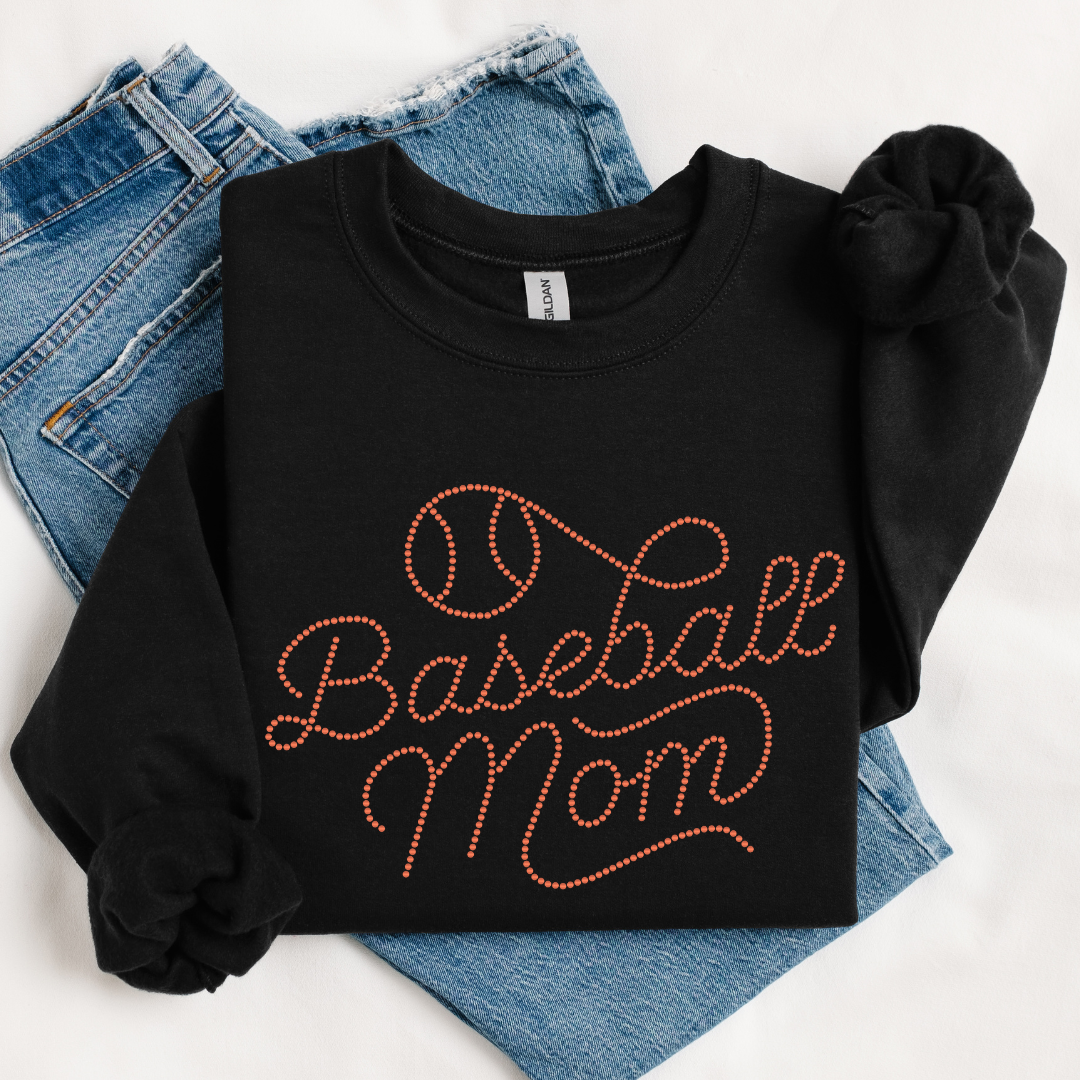 Baseball Script RHINESTONE TRANSFER