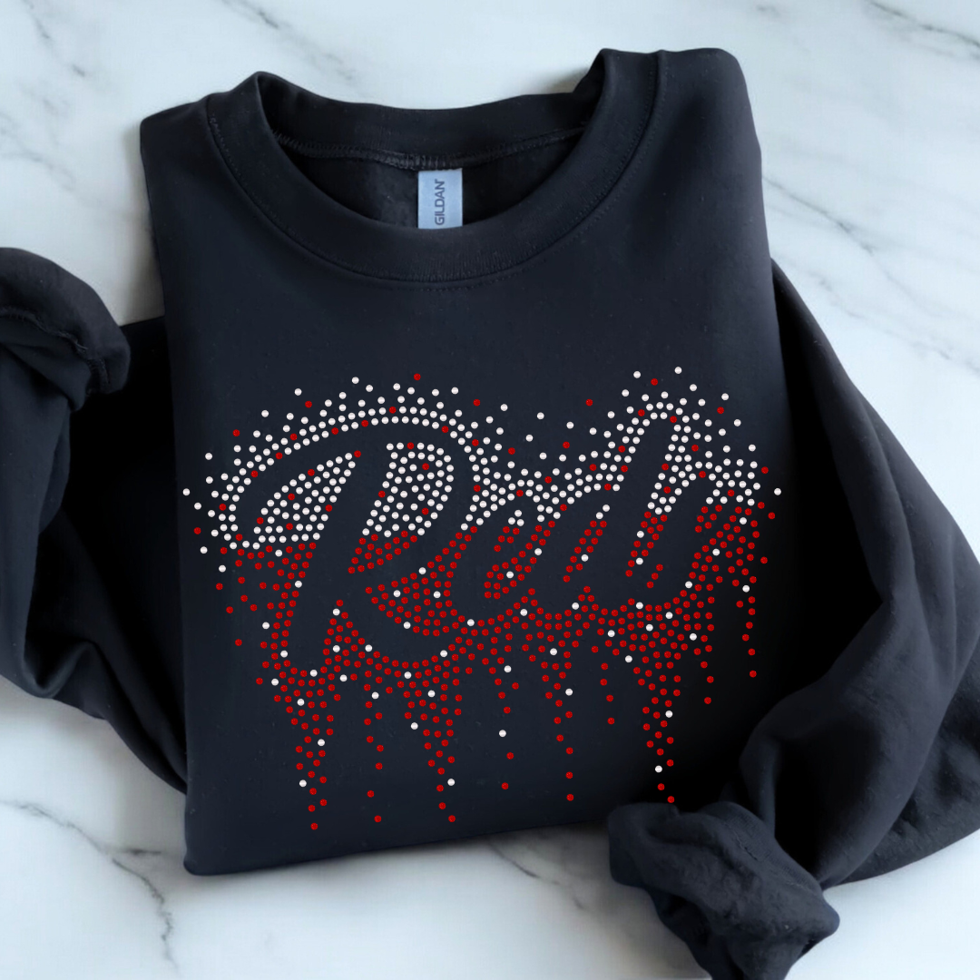 Reds Ombre Drip SPANGLE TRANSFER