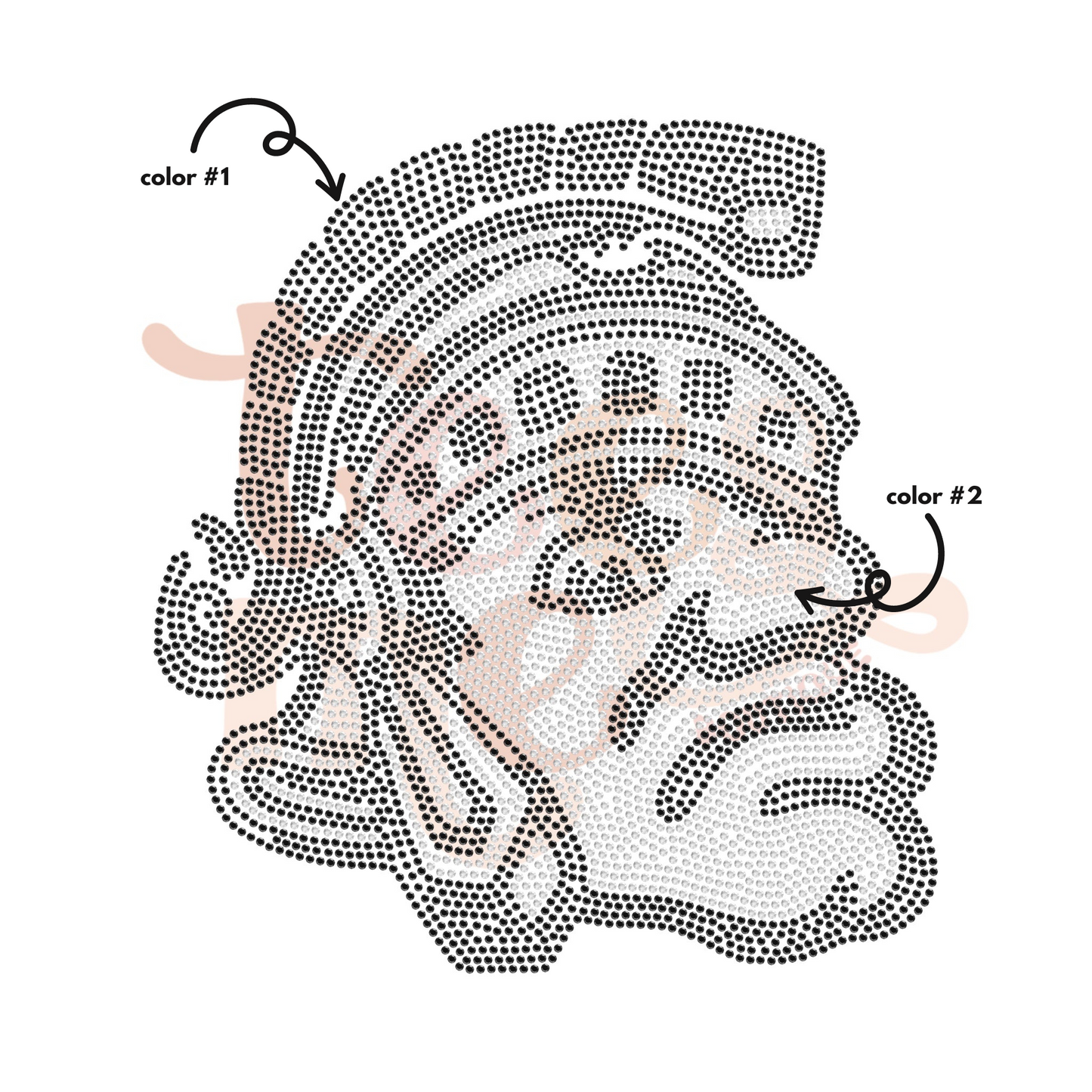 Spartan Mascot Head SPANGLE TRANSFER