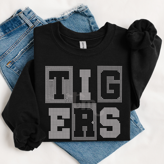 Tigers Block Lettering SPANGLE TRANSFER