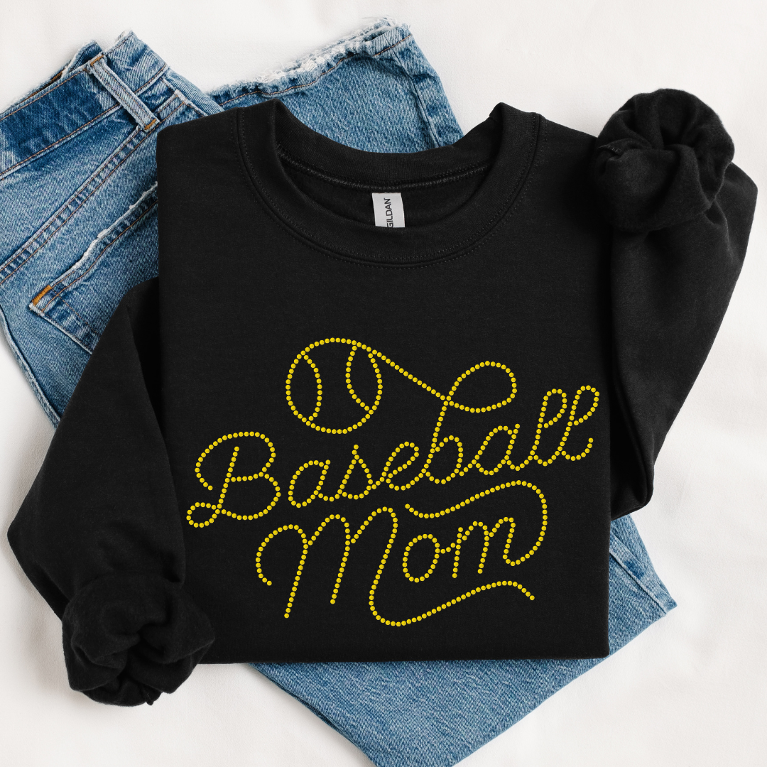 Baseball Script RHINESTONE TRANSFER