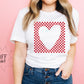 TMT // Checkered Heart Cutout PUFF RED INK 350 Degrees